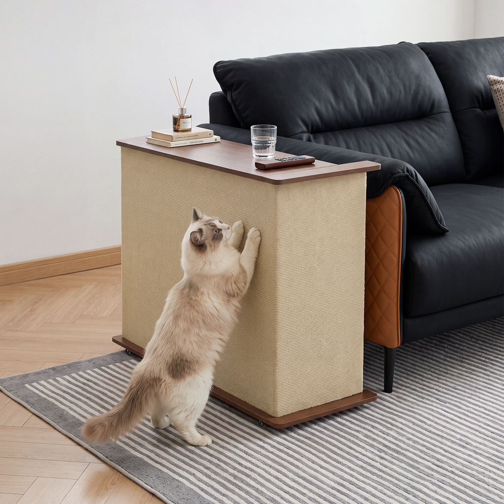 2-in-1 Cat Scratcher Side Table with Storage