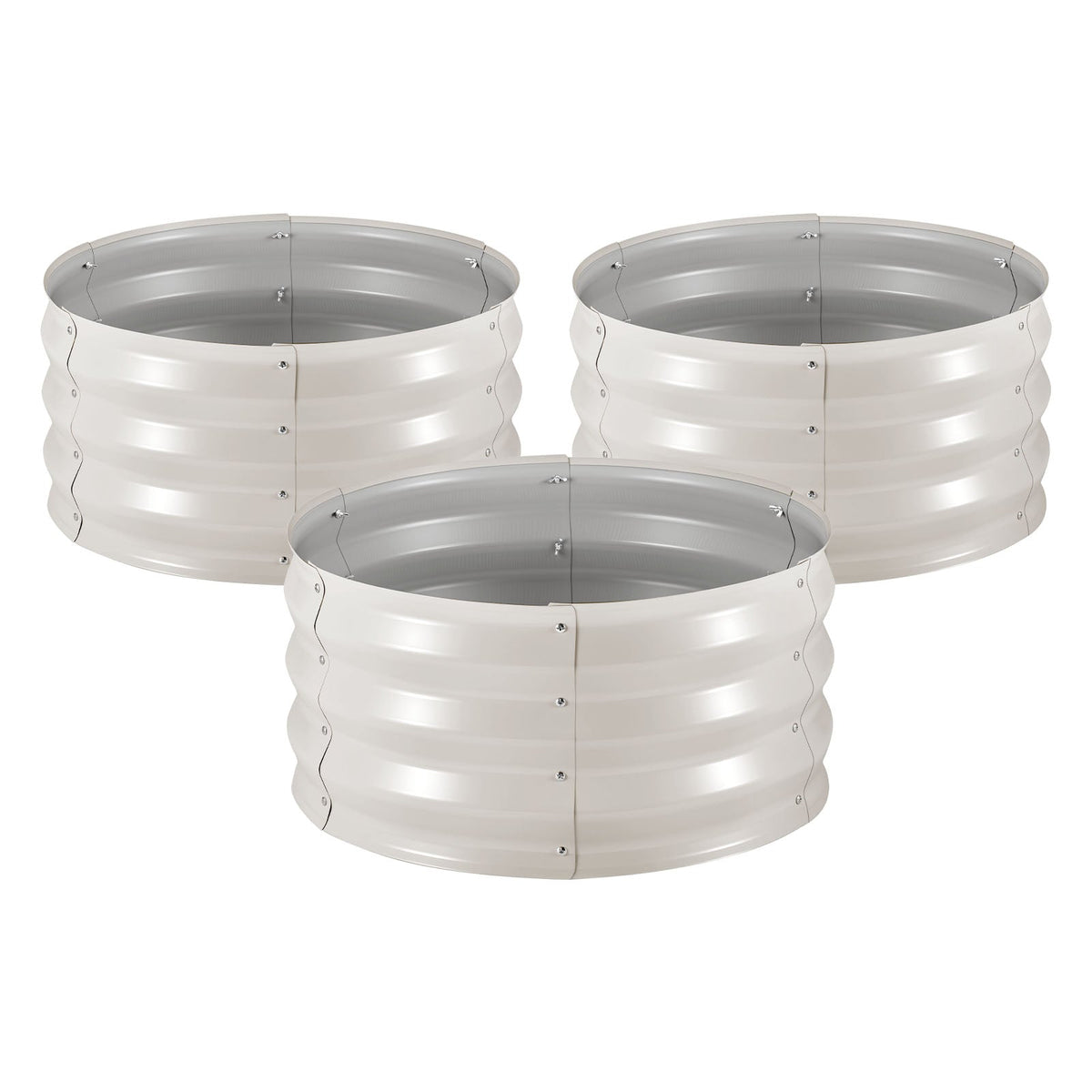 3 Pcs Galvanized Raised Garden Beds