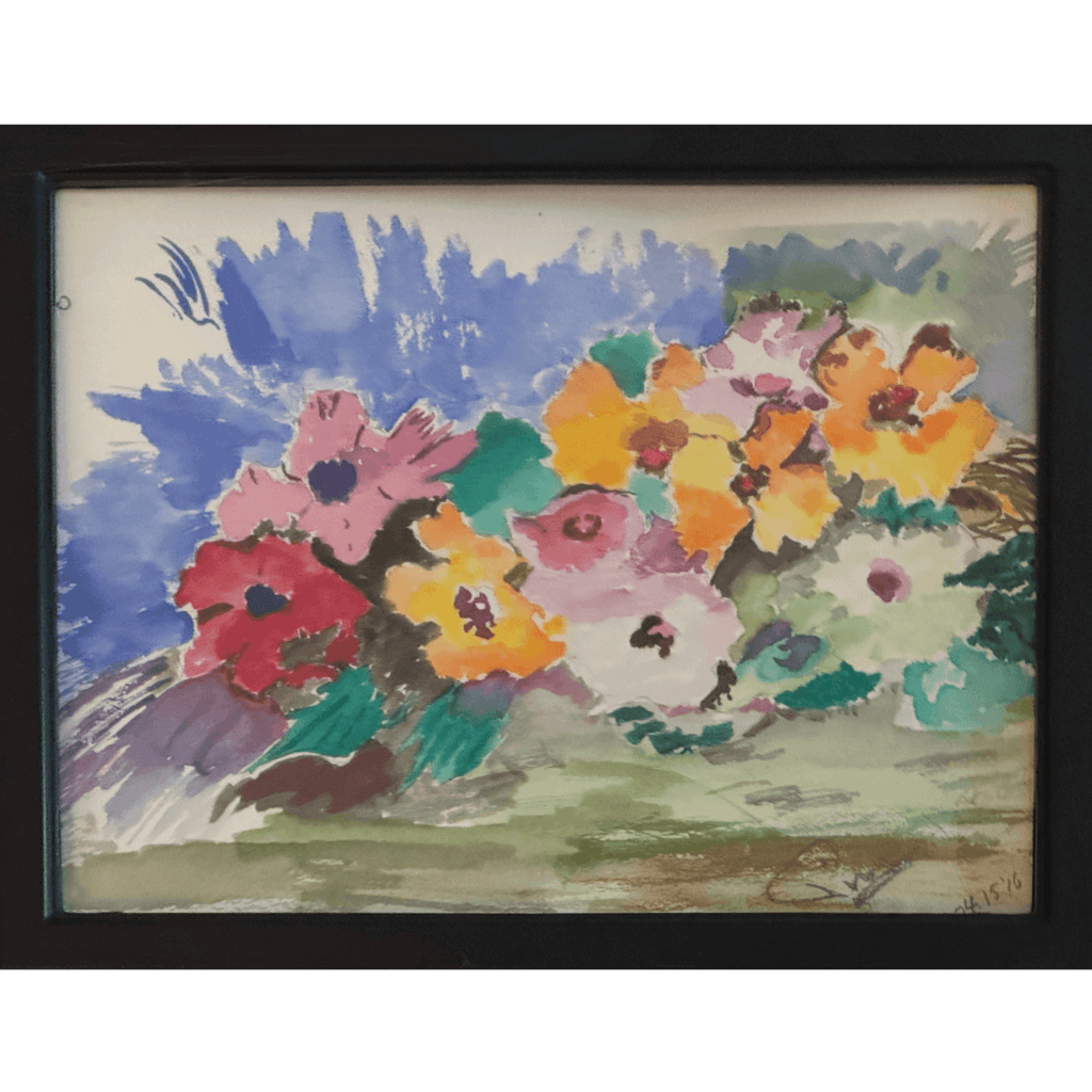 PimsArt Vibrant Watercolor Floral Mug From Original Painting