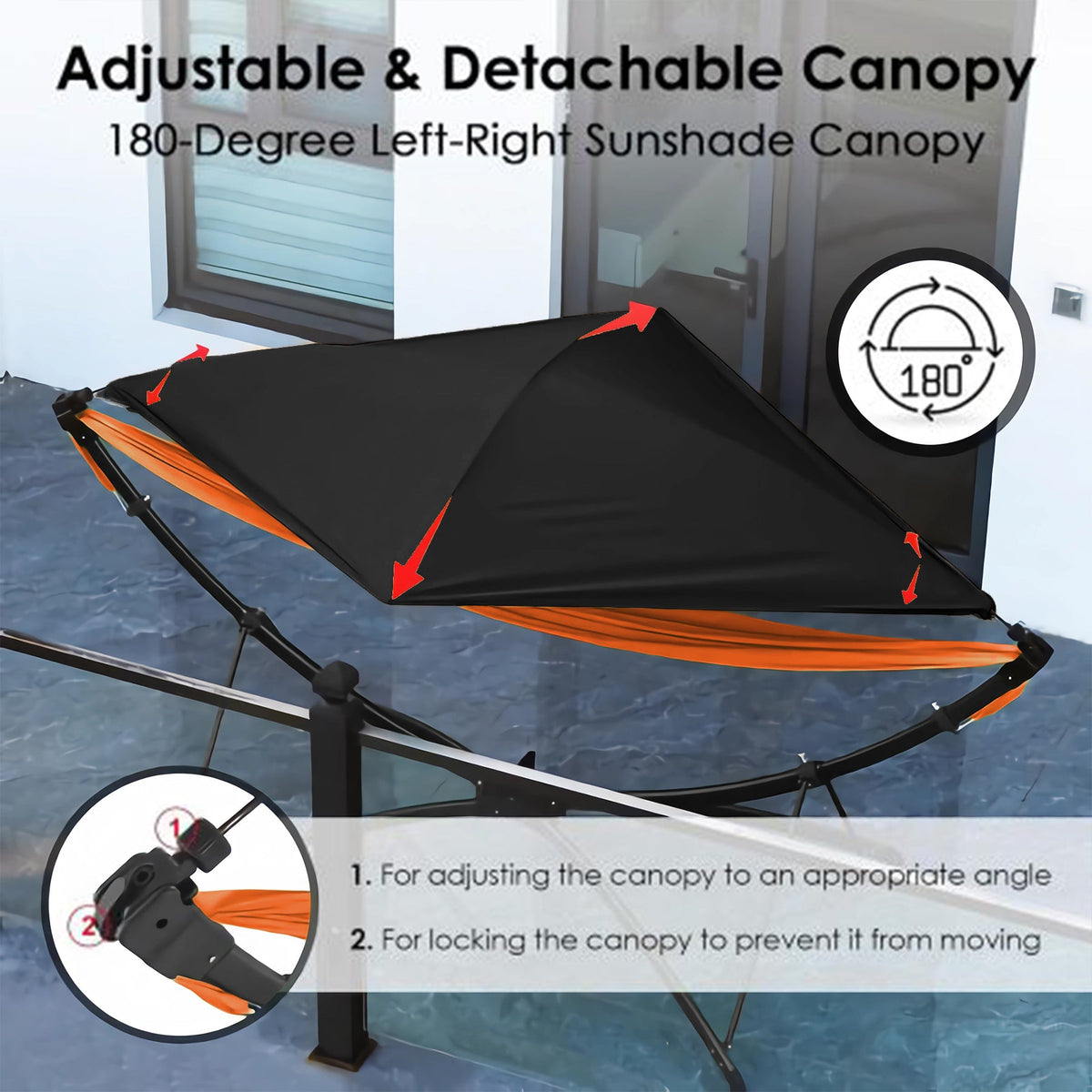 Portable Outdoor Hammock with Quick-Fold Stand and Adjustable Sunshade