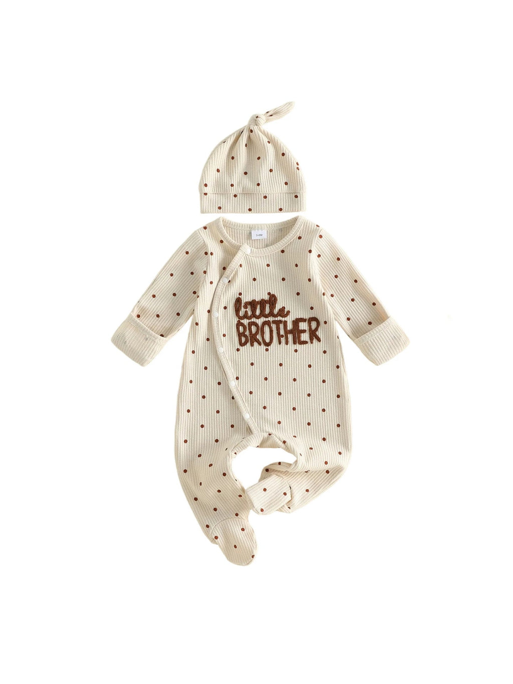 Single-breasted Footed Romper With Hat Two Pieces