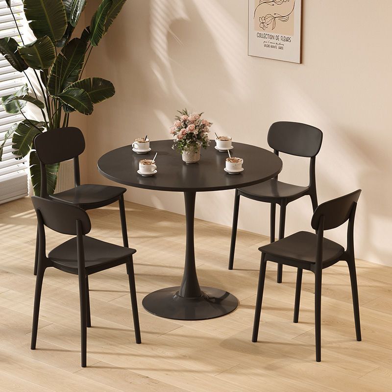Modern Round Dining Table - Black 31.5''