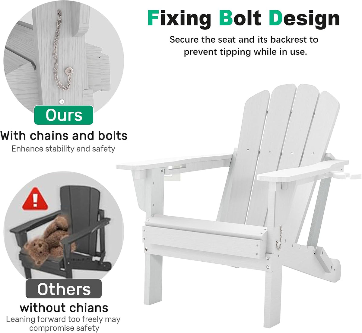 Adjustable HDPE Adirondack Chairs Set of 2
