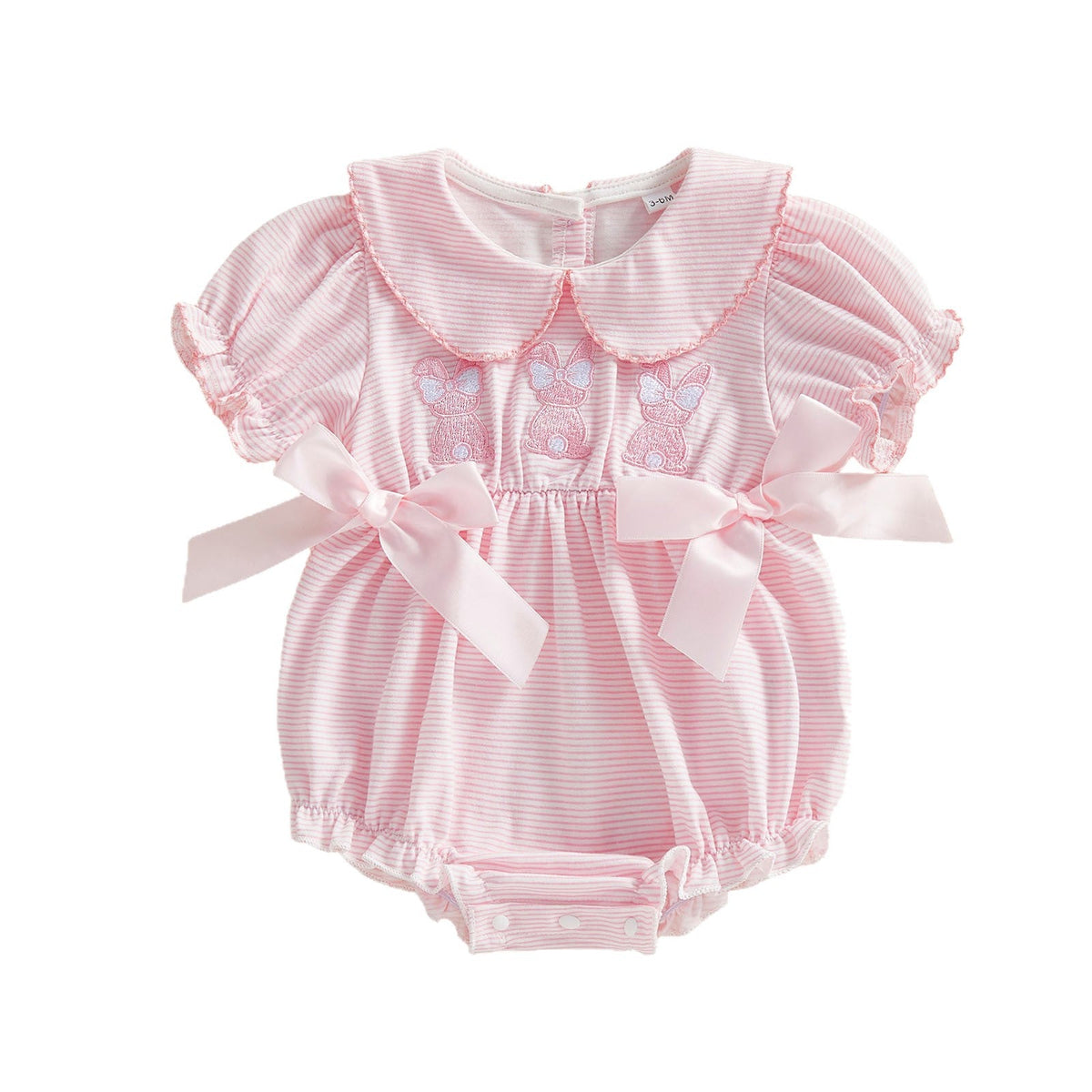 Baby Girl Long-sleeve Romper With A Ruffled Collar