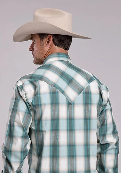 Stetson 2878 Bluebird Dobby (Blue) - Men's Western Shirt