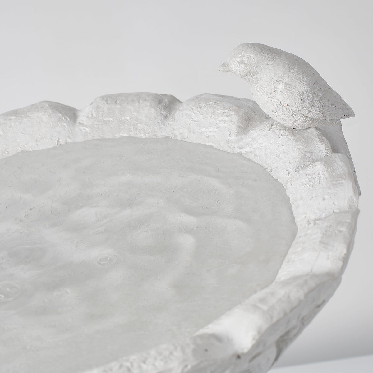 Garden Bird Bath Statue with Decorative Basin - Resin - 16.54" High