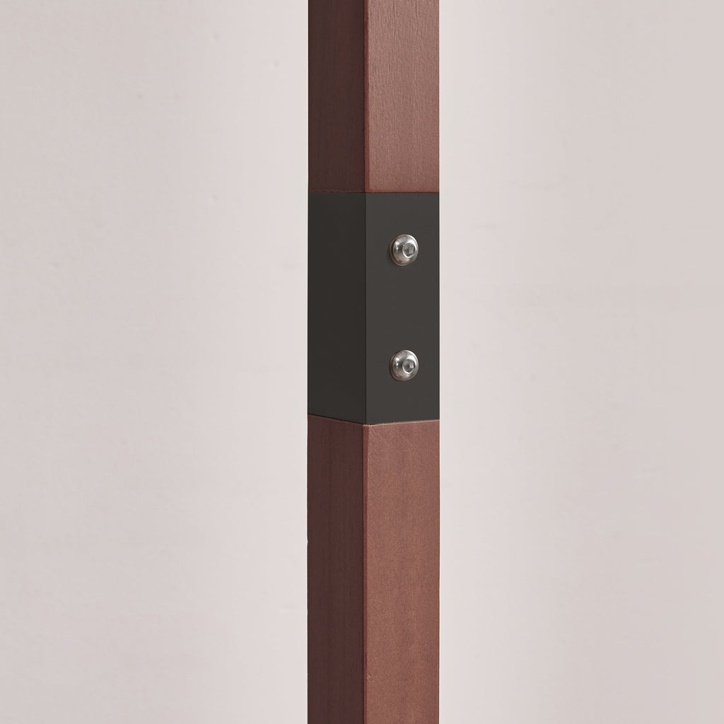 Solid Wood Freestanding Coat Rack with Rolling Wheels & Storage Basket