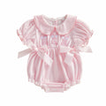 Baby Girl Long-sleeve Romper With A Ruffled Collar