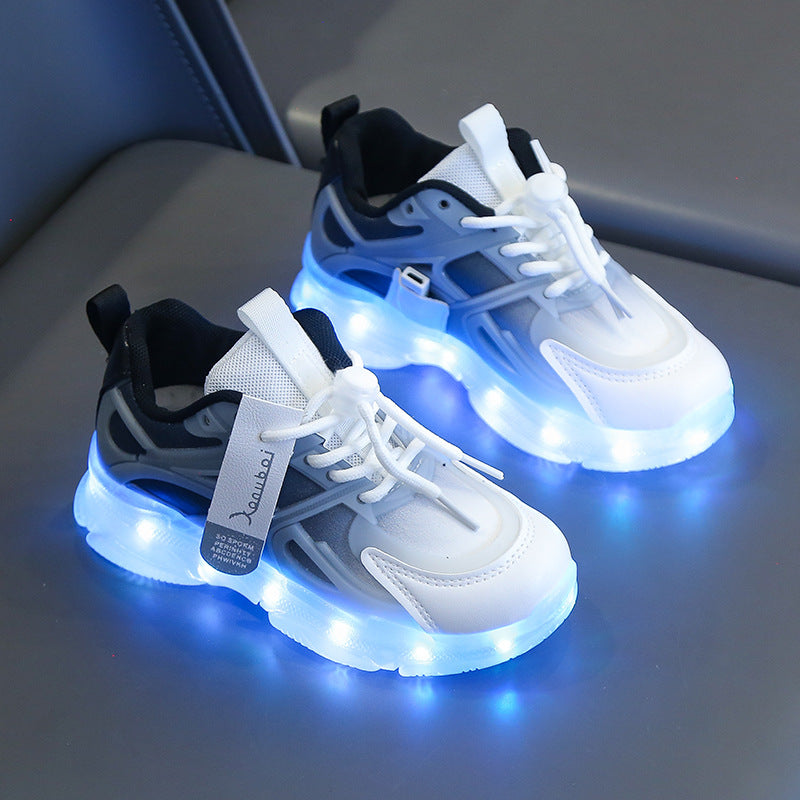 Rechargeable Glowing Shoes Colorful Light-Up Kids Shoes