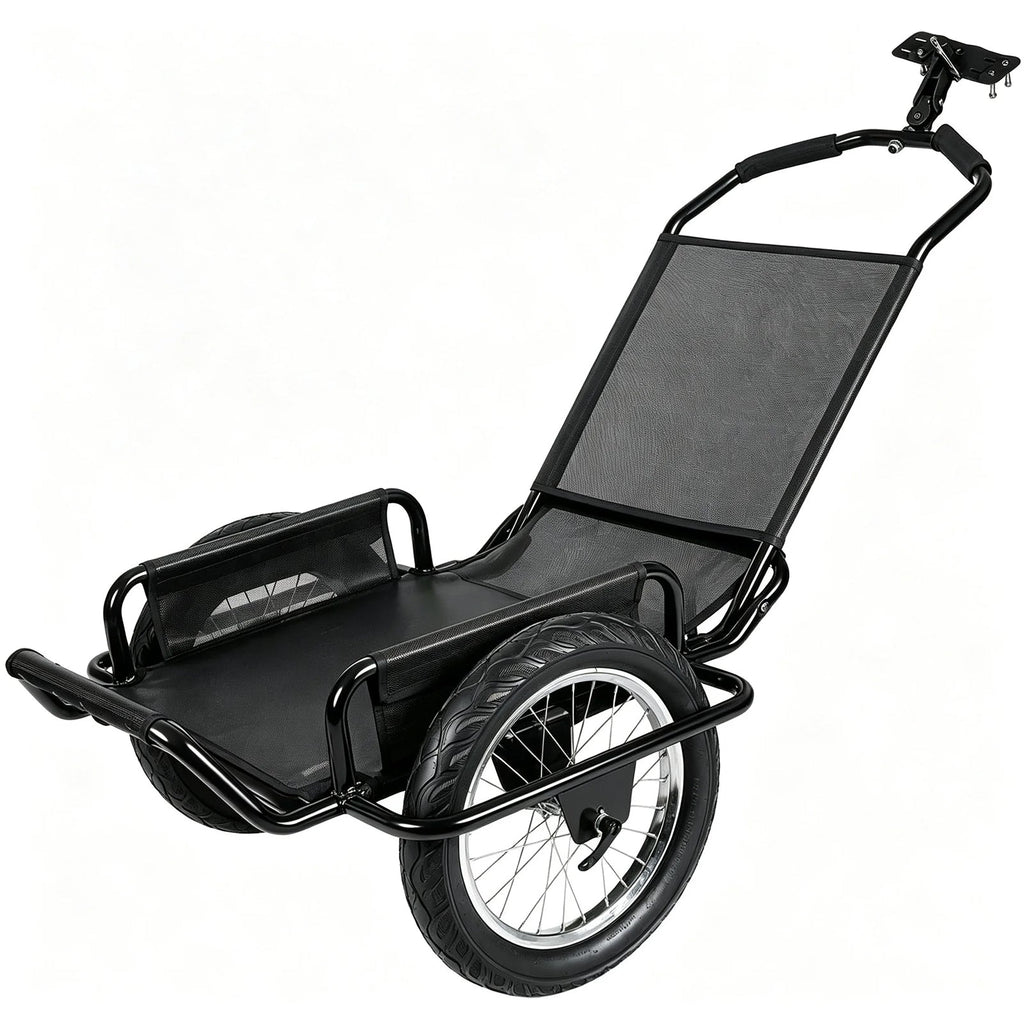 Heavy-Duty Bike Cargo Trailer with Steel Frame and Reflective Strips