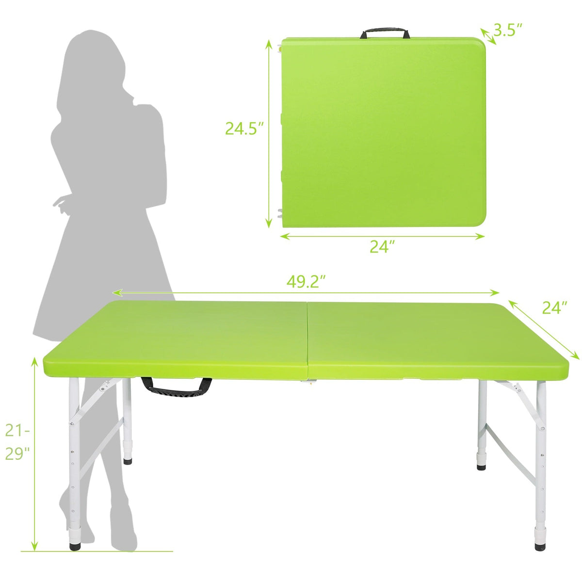 4ft Foldable Outdoor Table with Durable Construction - White