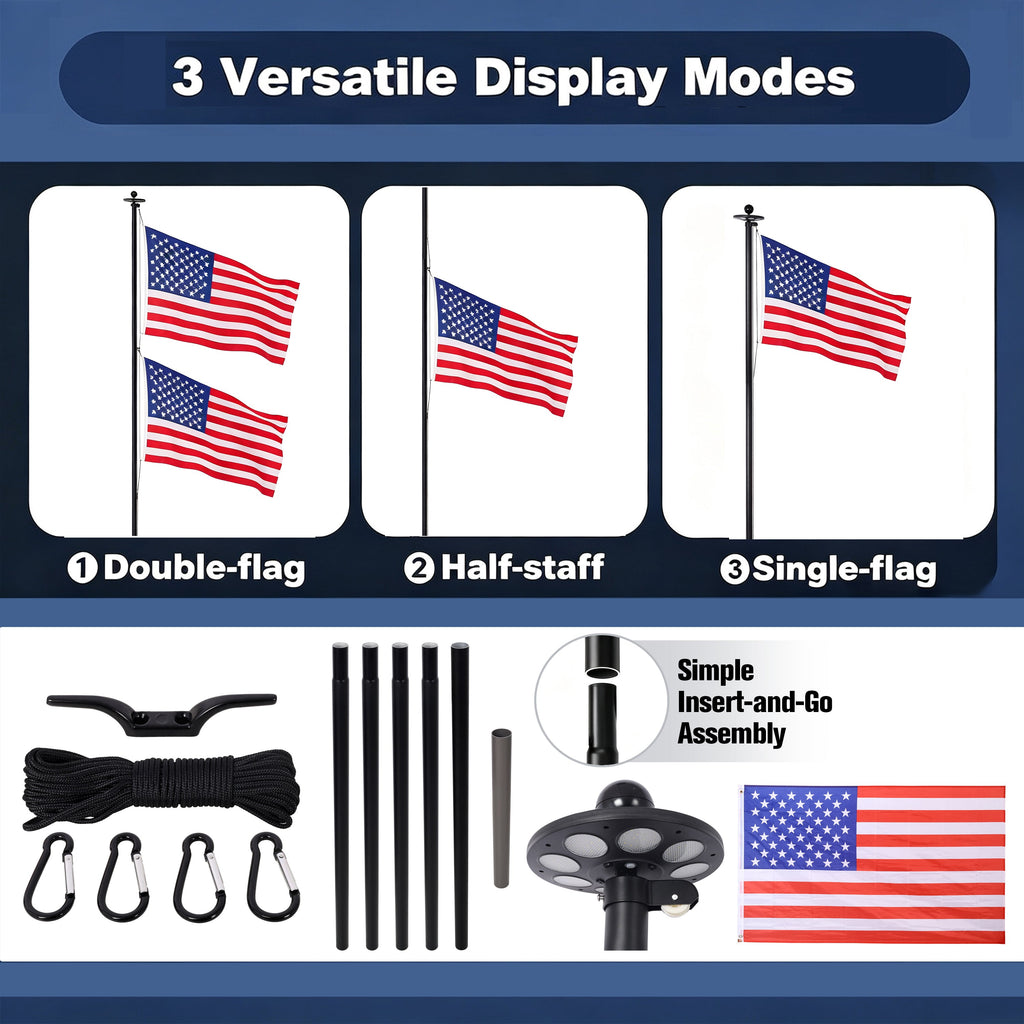 20FT Heavy Duty Flag Pole Kit