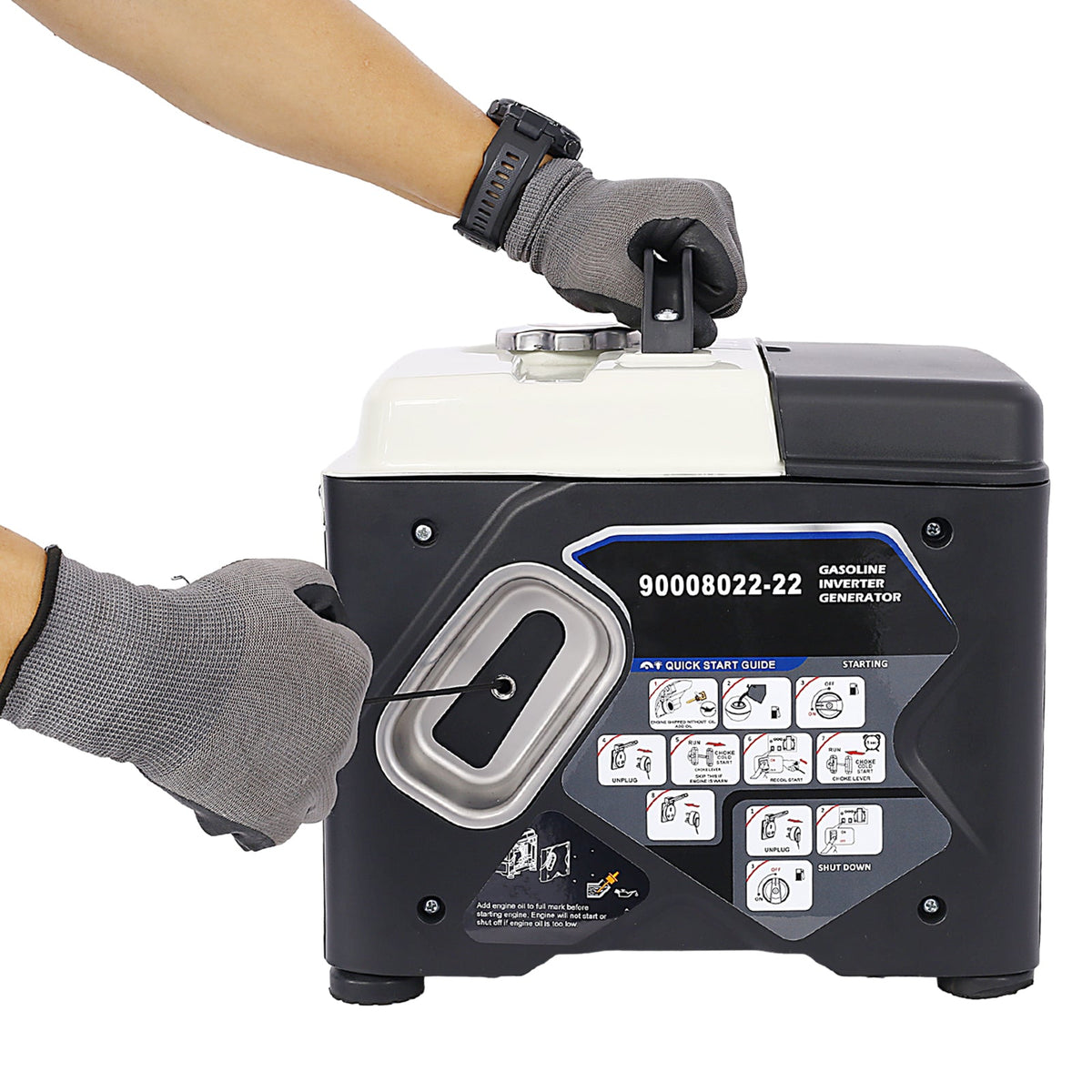 1200W Ultra-Quiet Portable Inverter Generator with Eco-Mode – Aluminum