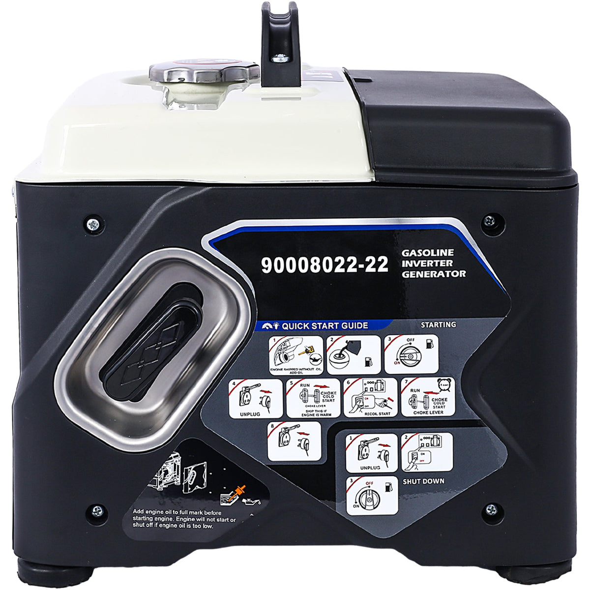 1200W Ultra-Quiet Portable Inverter Generator with Eco-Mode – Aluminum