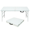 4ft Portable Folding Table with Durable Design - White or Black