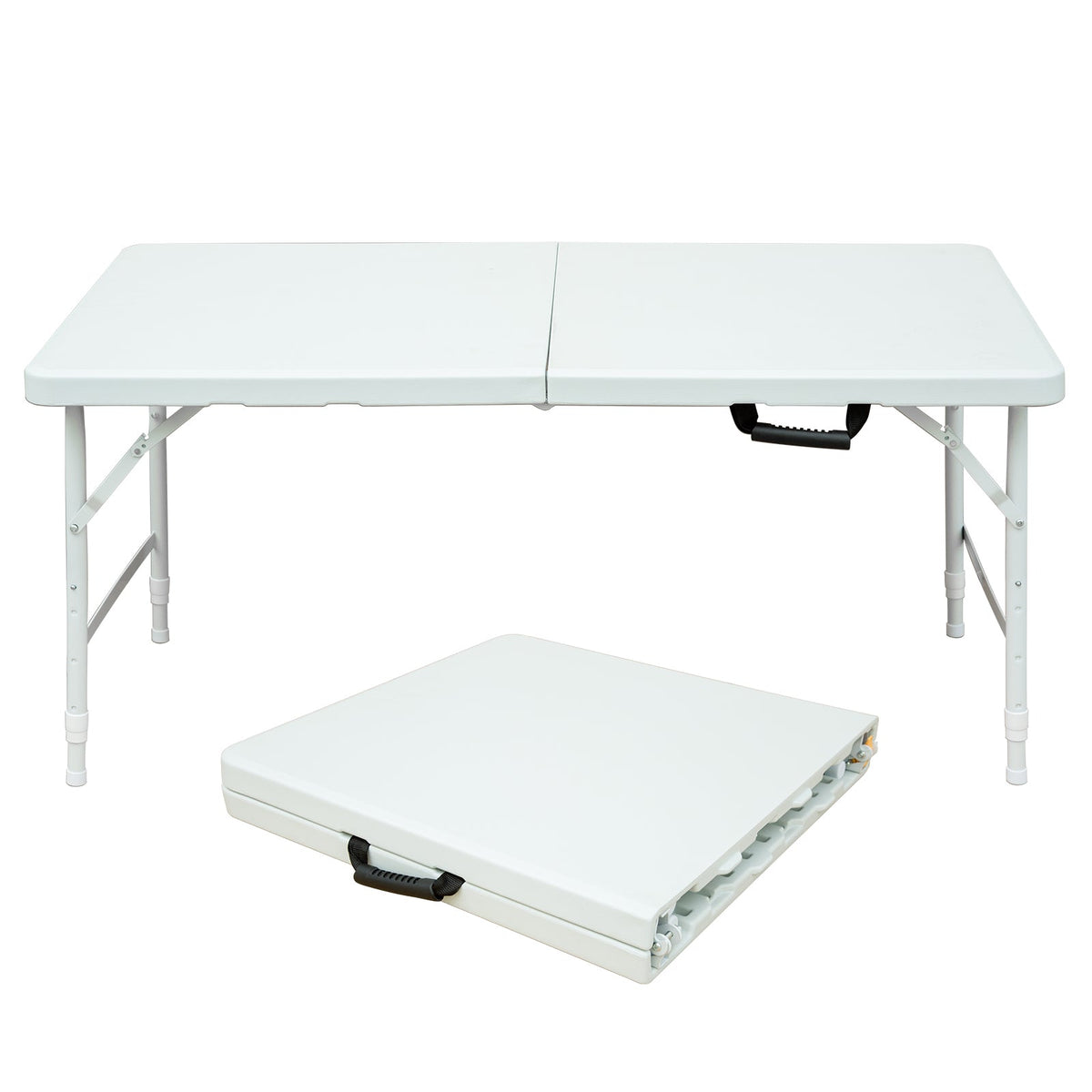 4ft Portable Folding Table with Durable Design - White or Black