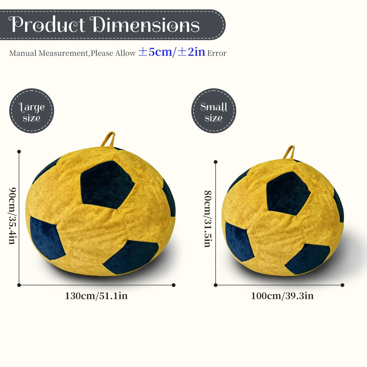 Small Soccer-Shaped Bean Bag Chair