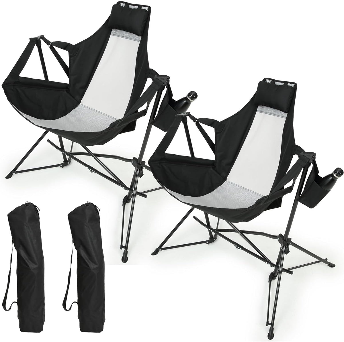 Hammock Camping Chair with Steel Frame - Grey or Black
