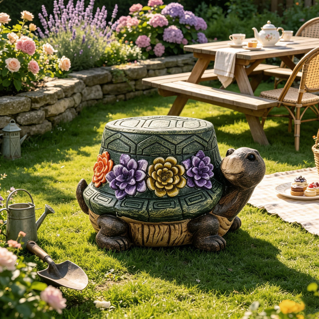 Turtle Stool Garden Statue