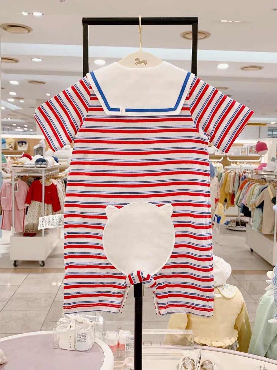 Little Flying Horse Baby Pure Cotton Cartoon Striped Onesie