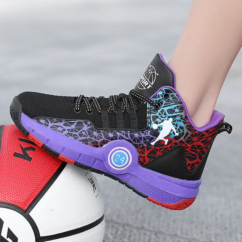 Boys Mesh Breathable Durable Casual Basketball Sneakers