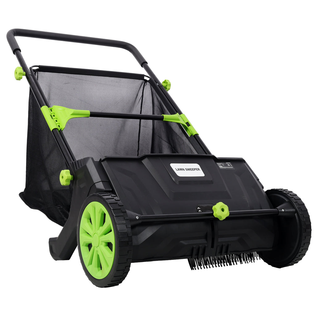 Hand Push Lawn Sweeper - 21 Inch Leaf & Grass Collector