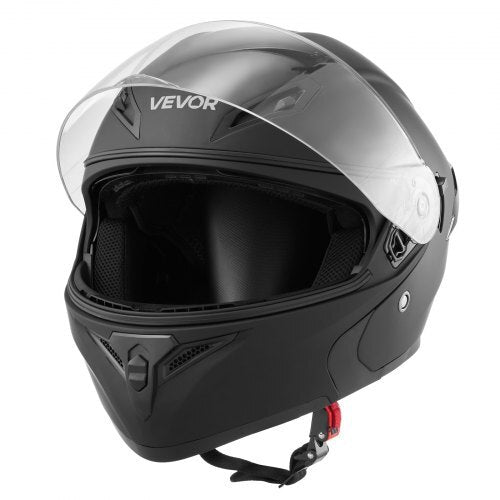 Motorcycle Helmet, Modular, Adult Motocross Dirt Bike Helmet with Large Clear Visor, Comfortable Motorbike Racing Street with Detachable Liner for Men & Women, DOT Approved, (Matte Black, M)