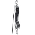 4400 lbs Breaking Strength 100 FT Rope Pulley Hoist, 5:1 Lifting Power Heavy Duty Pulley System with 2pcs Soft Loops, Metal Wheels Bearing Structure, Block and Tackle for Lifting Heavy Objects