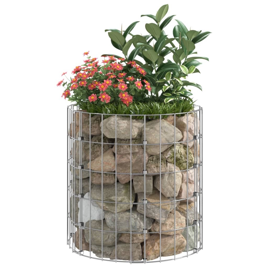 Circular Gabion Pole Galvanized Steel 19.7"x19.7