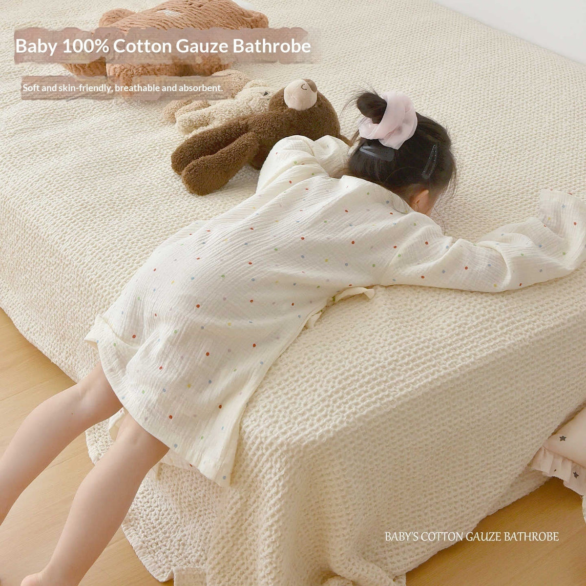 Baby Cotton Gauze Absorbent Breathable Bath Wrapped Towel