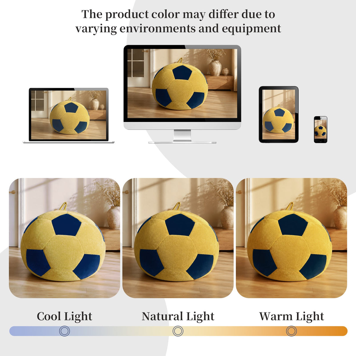 Small Soccer-Shaped Bean Bag Chair