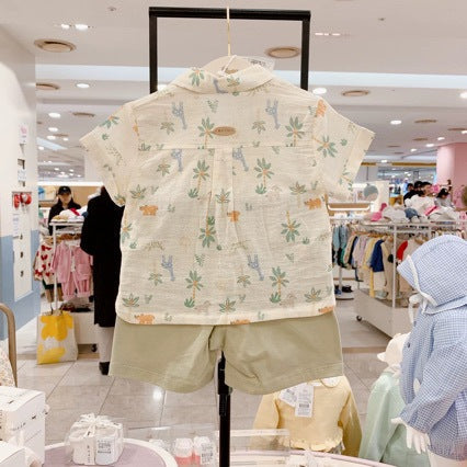 Cartoon Casual Cotton Boys Clothing Set