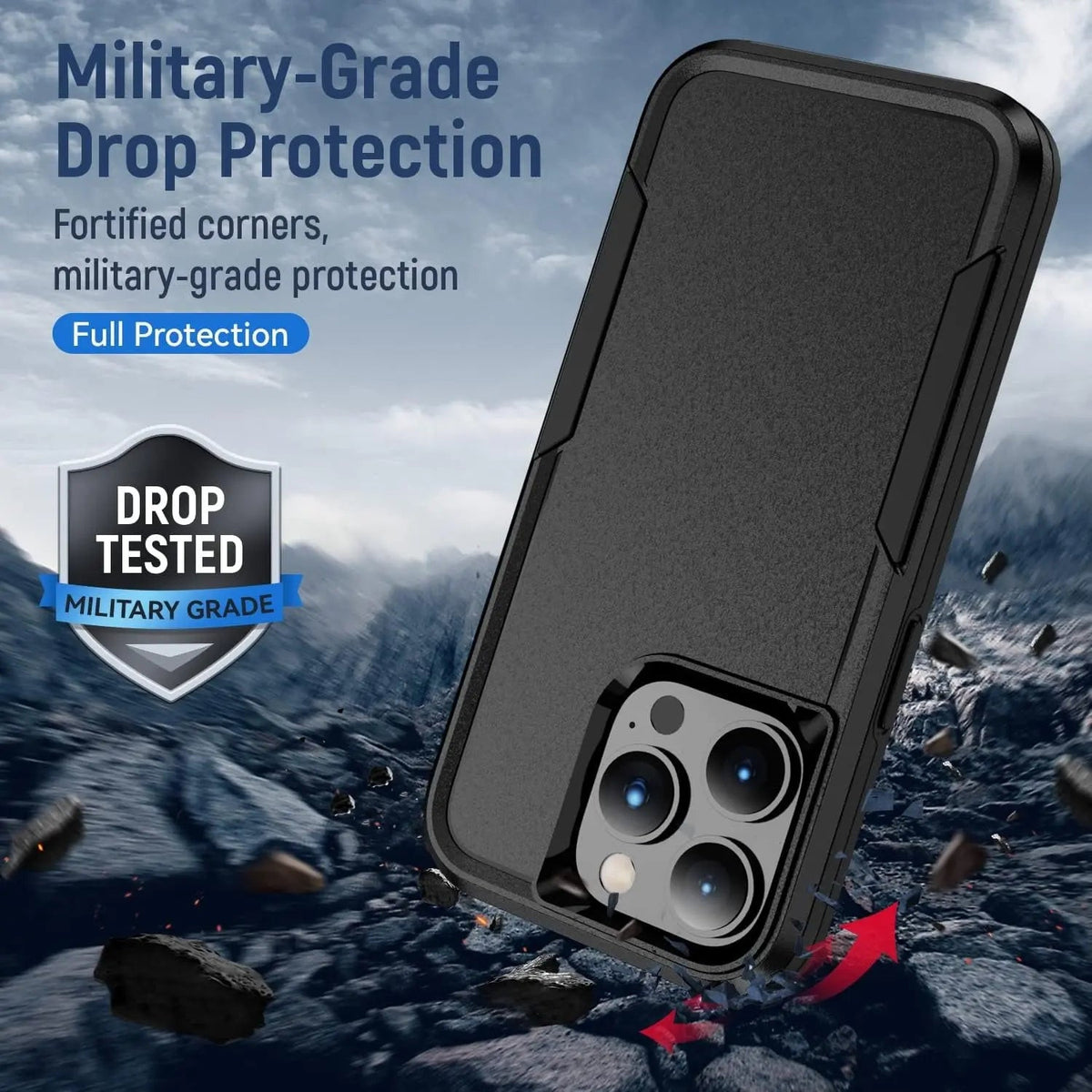 Entronix Bundle Compatible with iPhone 14 - Soft-Touch Dual-Layer Case & 1 Clear Screen Protector