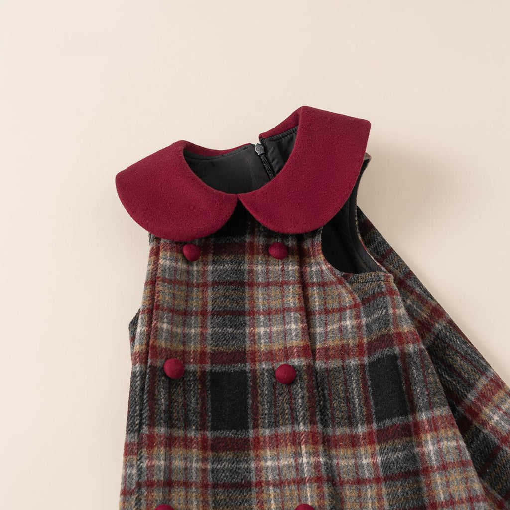 Ruffle-neck Sleeveless Childrens Dress