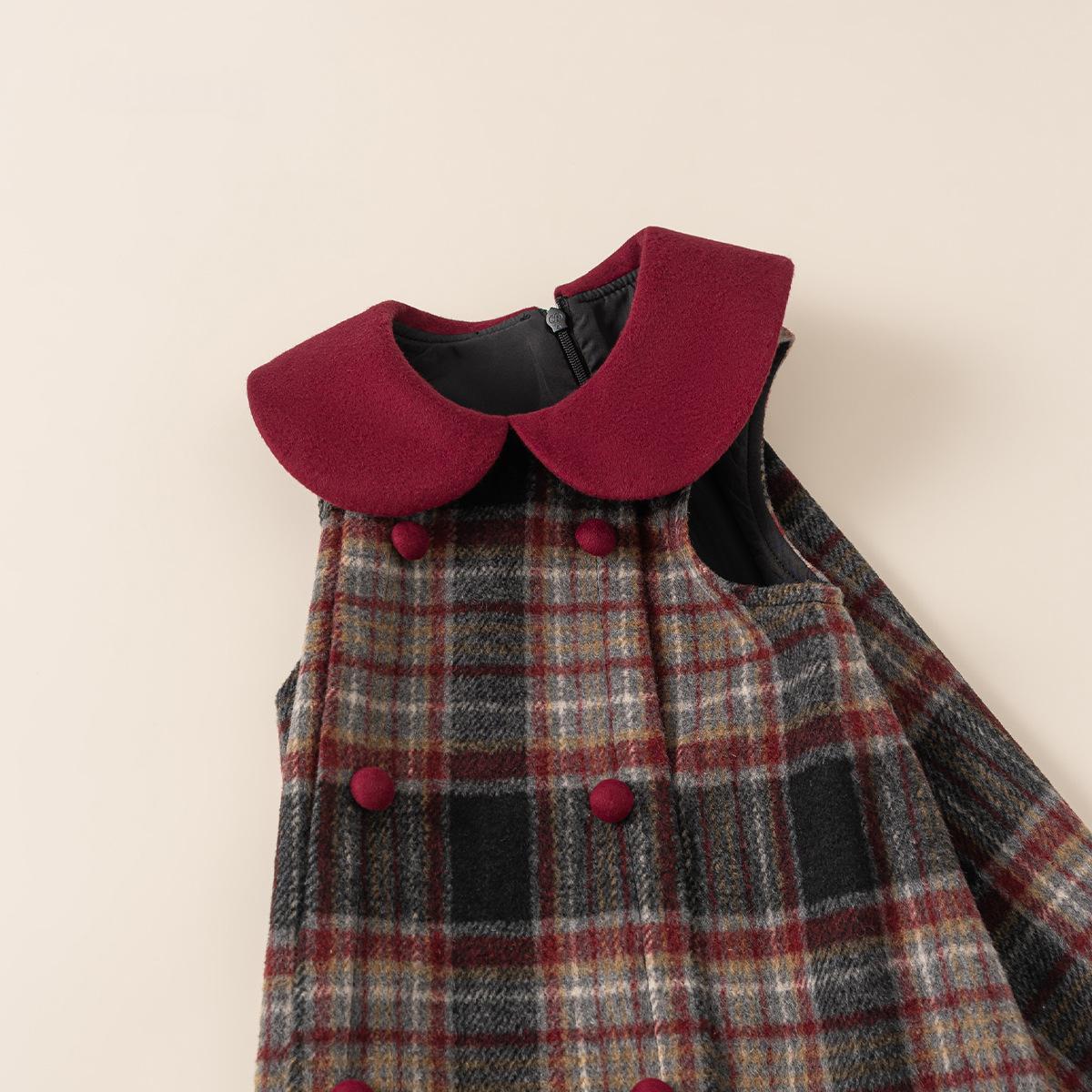 Ruffle-neck Sleeveless Childrens Dress