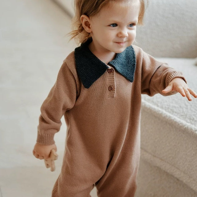 Baby Crawling Suit Long-sleeve Knitted Onesie