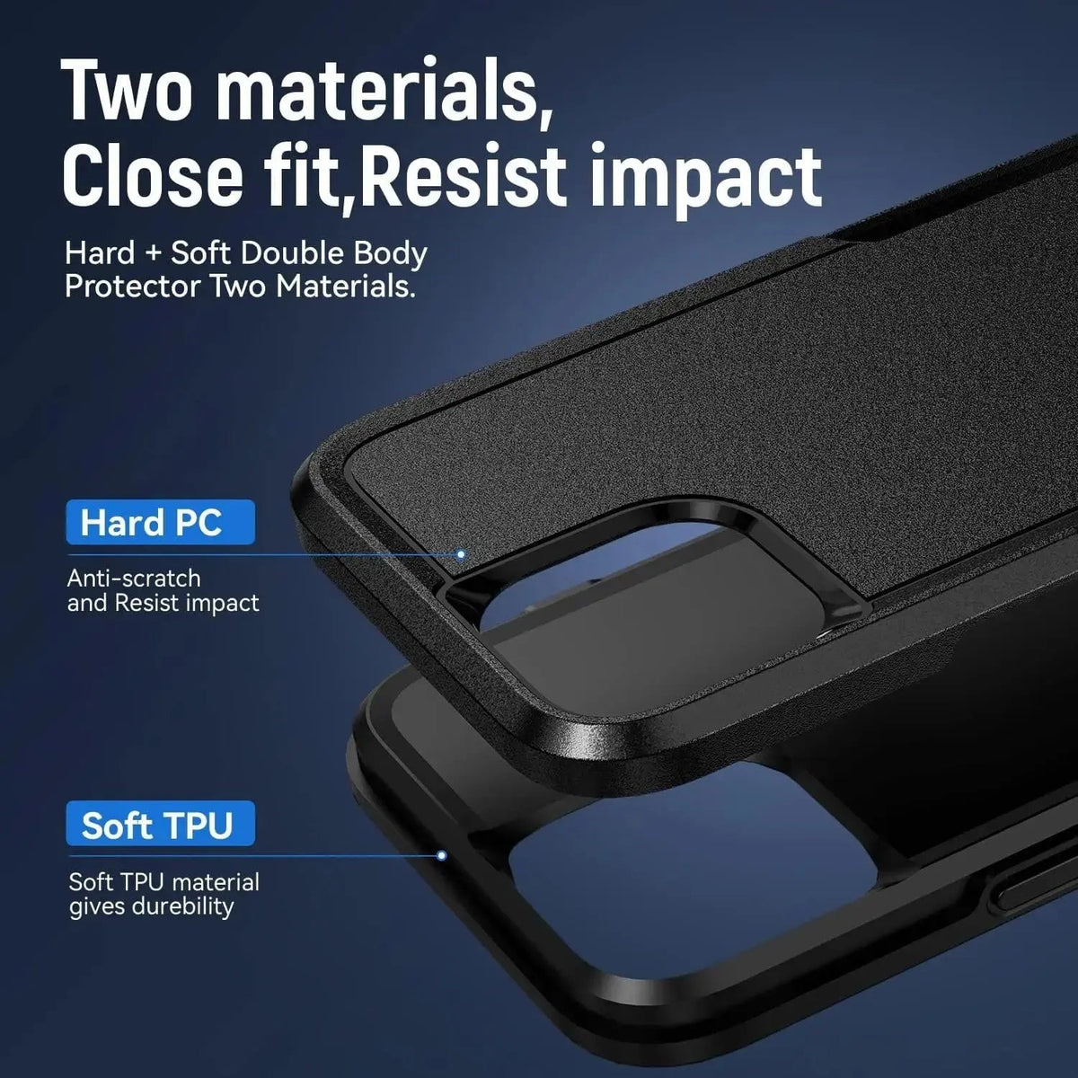 Entronix Bundle Compatible with iPhone 15 - Soft-Touch Dual-Layer Case & 1 Clear Screen Protector