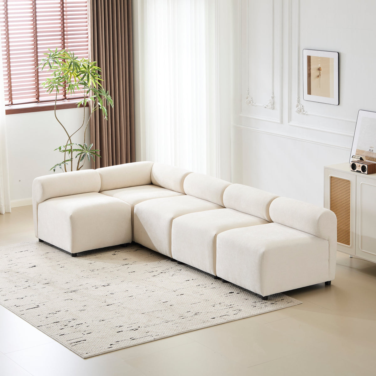 Evelyn 5-Piece L Shaped Modular Sectional Sofa Couch