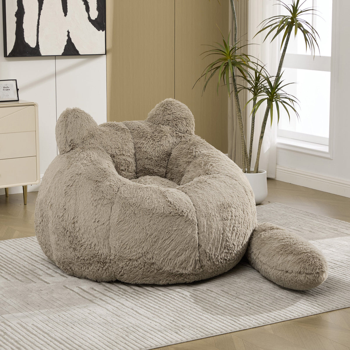 41.7'' W Boneless Single Sofa, Faux Fur Bean Bag Chair