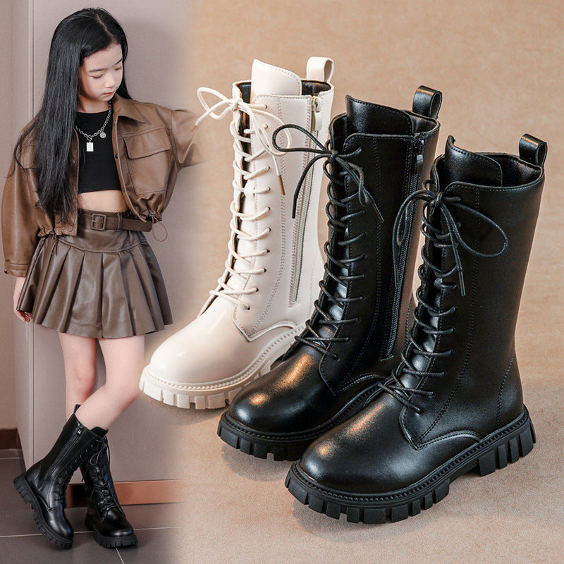 British-style Childrens Knee-high Boots For Girls