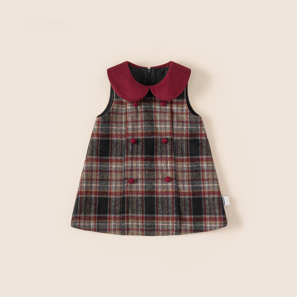 Ruffle-neck Sleeveless Childrens Dress