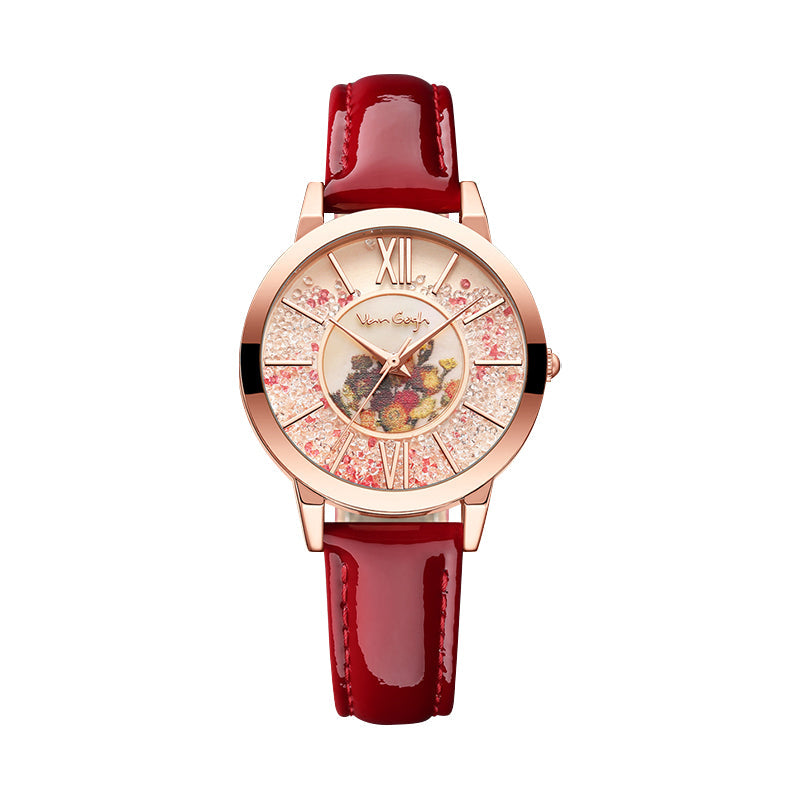 Van Gogh Women's Artistic Quartz Watch Leather Strap