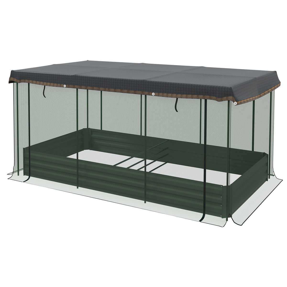Outsunny 7.3 x 3.4 ft Galvanized Raised Garden Bed