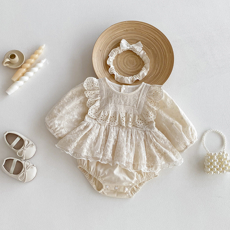 Baby Girl's Long-sleeve Cotton Autumn Romper
