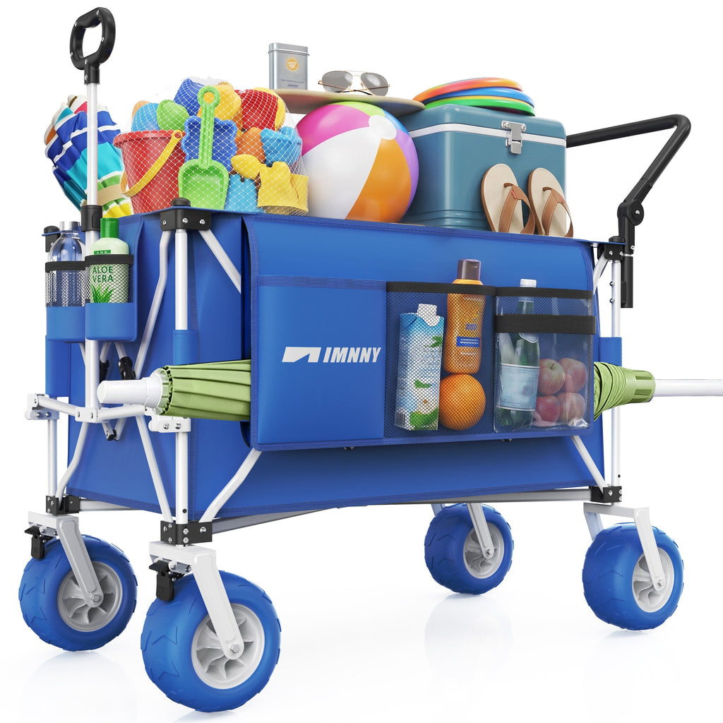 Multi-Functional Folding Wagon Cart with Rotating Handle - Steel