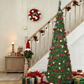 7FT Pop Up Christmas Tree, Pre-Decorated Artificial Tree