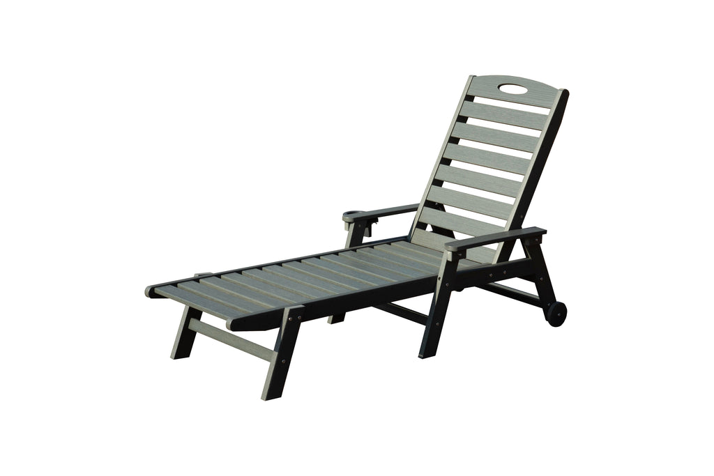 HDPE Patio Lounge Chair with Reclining Backrest - Outdoor