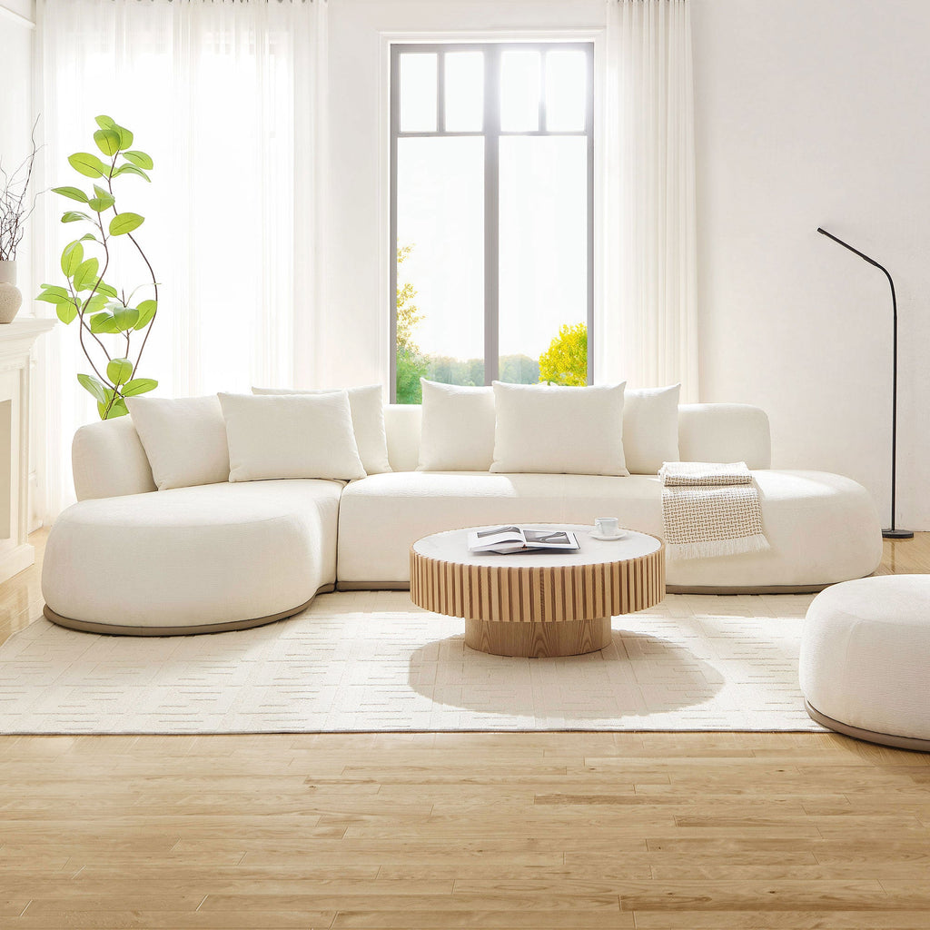 134.63'' Oversized L-Shape Sectional Sofa with Ottoman