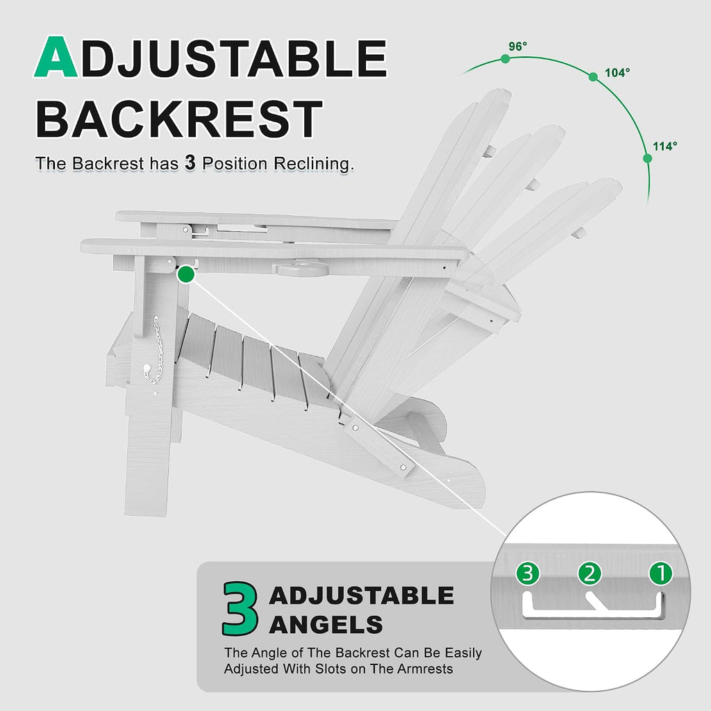 Adjustable HDPE Adirondack Chairs Set of 2