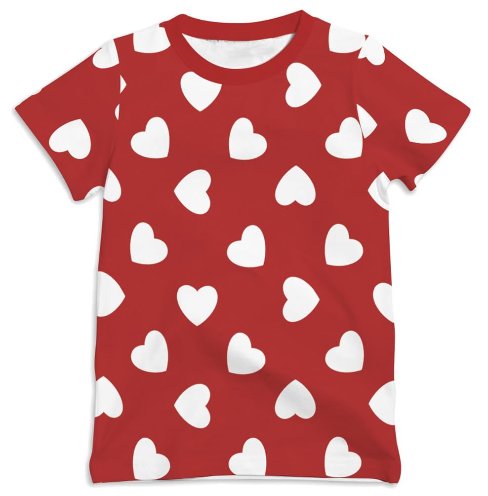 Ainuno Graphic Tees for Boys Girls Kids 7-14Y, Summer Short Sleeve T Shirt Cool 3D Print